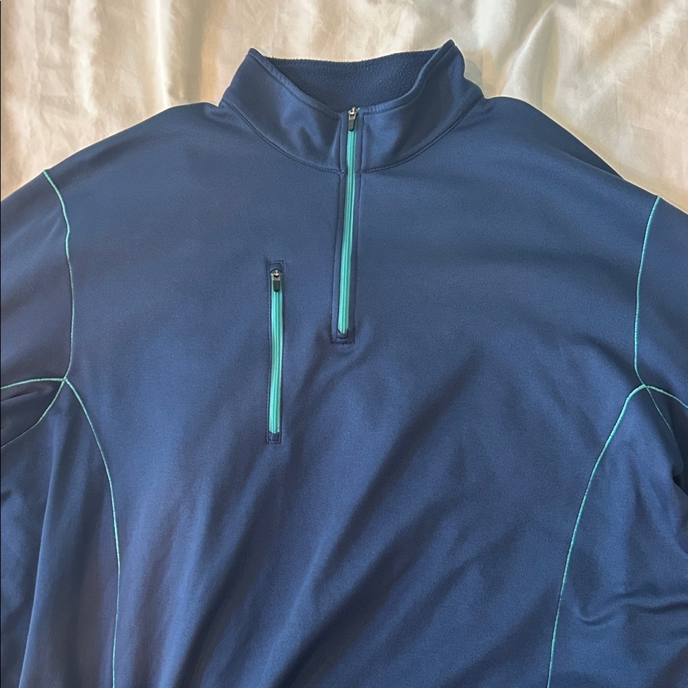 Peter Millar Navy Performance Jacket With Aqua Ac… - image 1